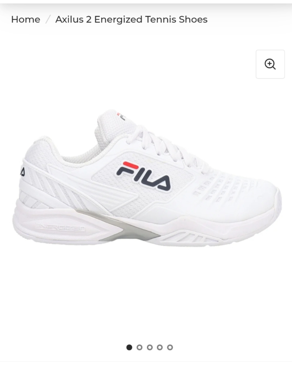 Fila Tennis Sneakers White with Navy and Red Logo Fila Axilius 2 NWT